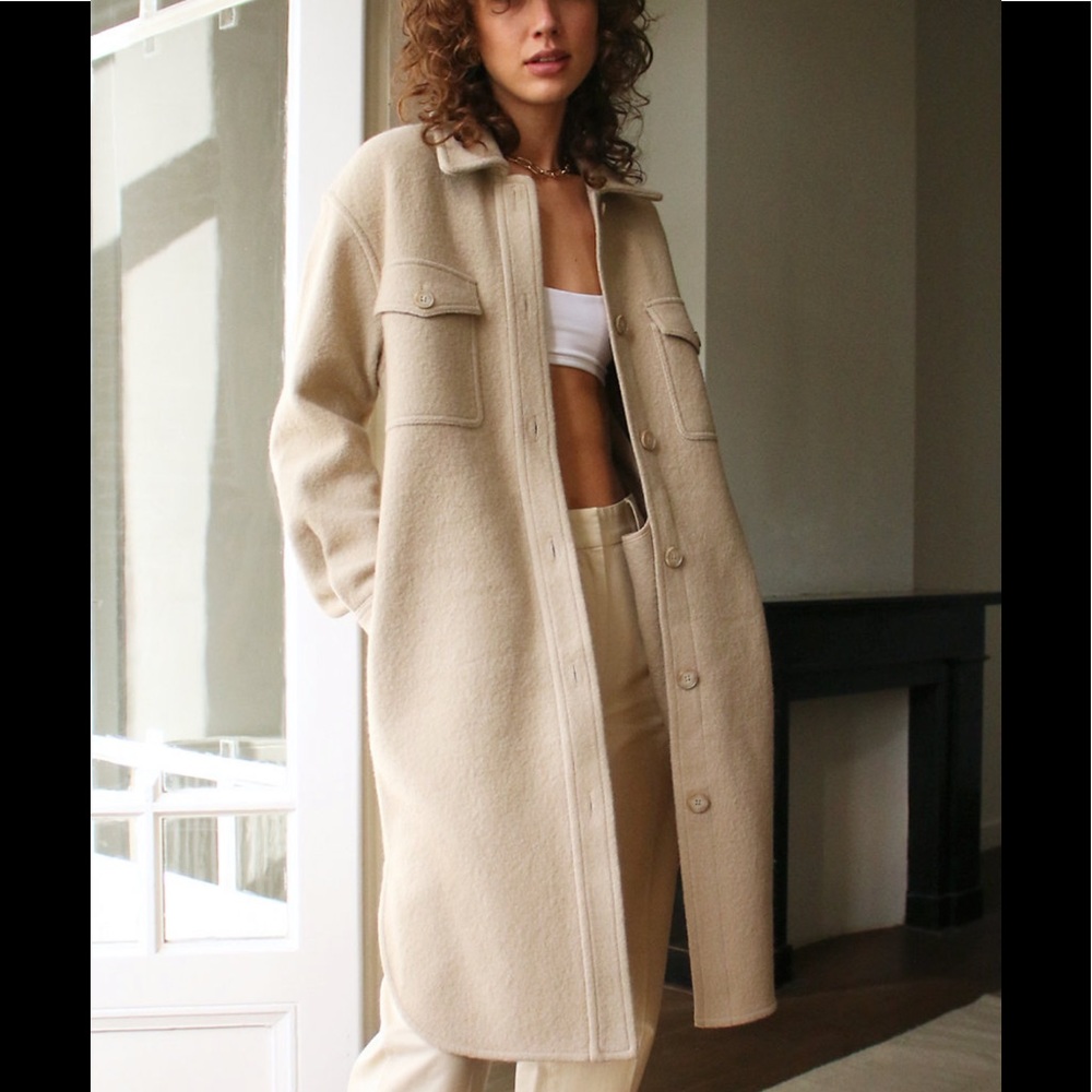 Aritzia Wilfred Free Ganna Long Shirt Jacket Overshirt